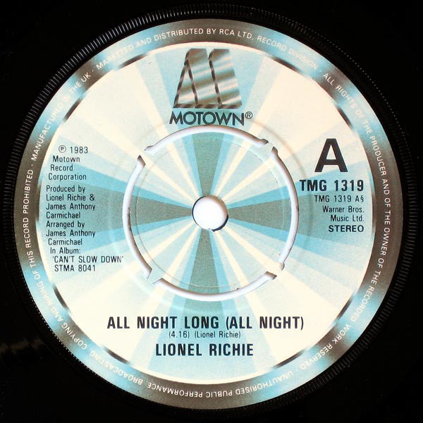 Lionel Richie - All Night Long (All Night) (7", Single, Pus)