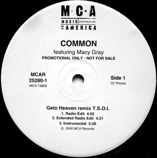 Common Featuring Macy Gray : Geto Heaven (T.S.O.I. Remix) (12", Promo)