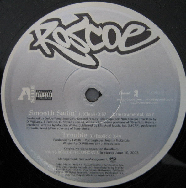 Roscoe - Smooth Sailin' (12", Promo)