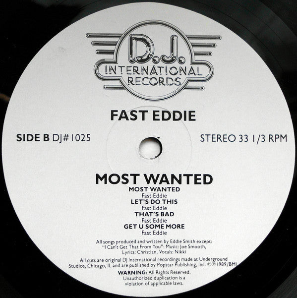 Fast Eddie* - Most Wanted (LP, Album)