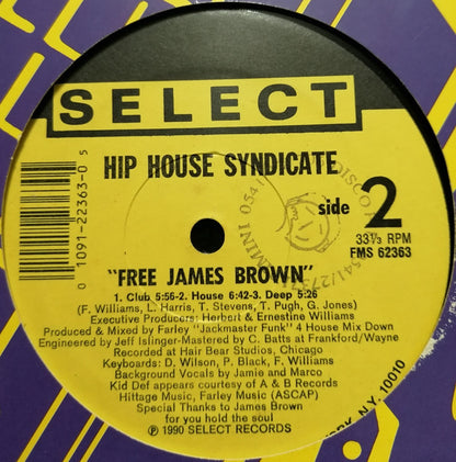 The Hip House Syndicate - Free James Brown (12", Single)