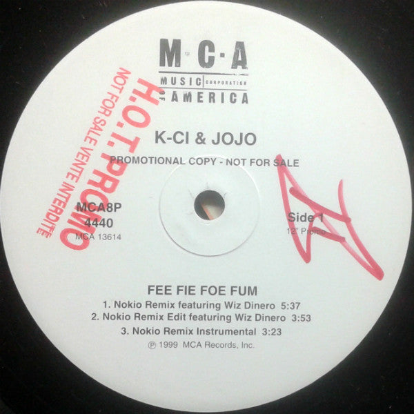 K-Ci & JoJo - Fee Fie Foe Fum (The Remix) (12", Promo)