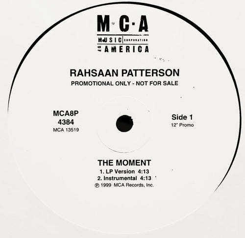 Rahsaan Patterson - The Moment (12", Promo)