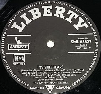 The Johnny Mann Singers : Invisible Tears (LP, Album)