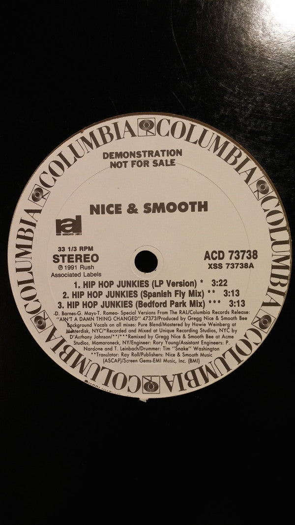 Nice & Smooth : Hip Hop Junkies (12", Promo)
