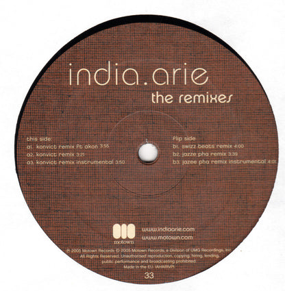 India.Arie - I Am Not My Hair (The Remixes) (12", Promo)