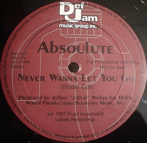 Absoulute - Never Wanna Let You Go (12", Promo)