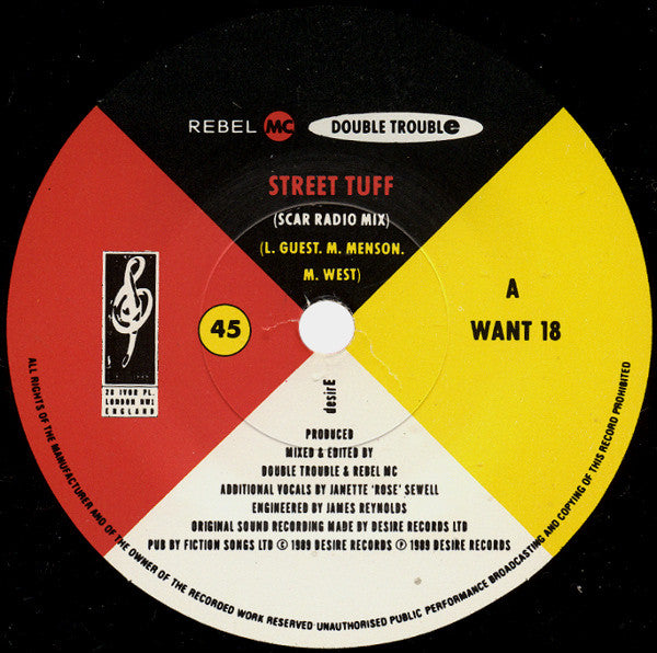 Rebel MC / Double Trouble - Street Tuff (7", Single)