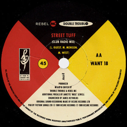 Rebel MC / Double Trouble - Street Tuff (7", Single)