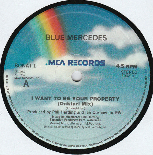 Blue Mercedes - I Want To Be Your Property (12")