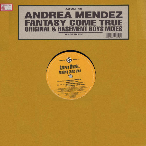 Andrea Mendez : Fantasy Come True (Original & Basement Boys Mixes) (12")