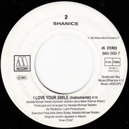 Shanice - I Love Your Smile (7", Single)
