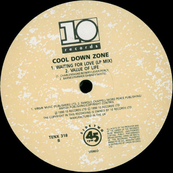 Cool Down Zone : Waiting For Love (12")