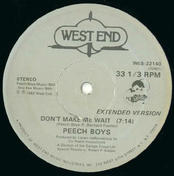 Peech Boys : Don't Make Me Wait (12", Single)