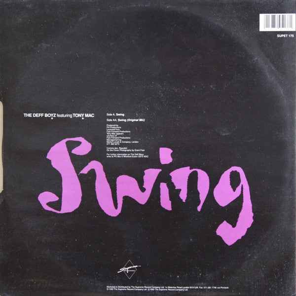 The Deff Boyz Featuring Tony Mac : Swing (12")