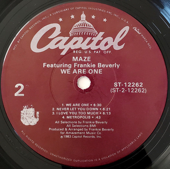 Maze Featuring Frankie Beverly - We Are One (LP, Album, Win)