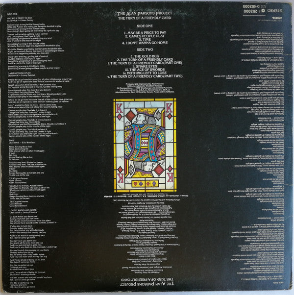 The Alan Parsons Project : The Turn Of A Friendly Card (LP, Album)