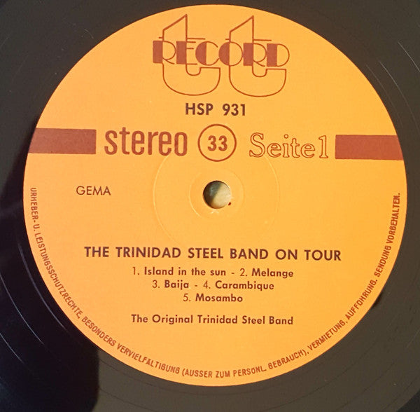 The Original Trinidad Steel Band : The Trinidad Steel Band On Tour (LP)
