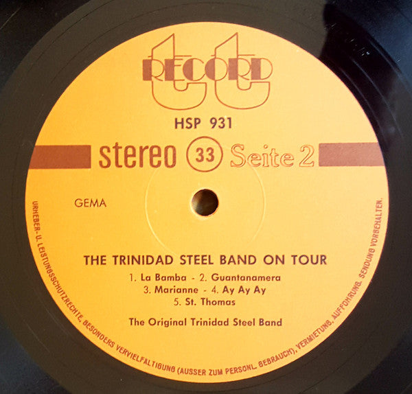 The Original Trinidad Steel Band : The Trinidad Steel Band On Tour (LP)