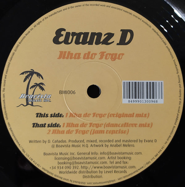 Evanz D - Iiha Do Fogo (12")