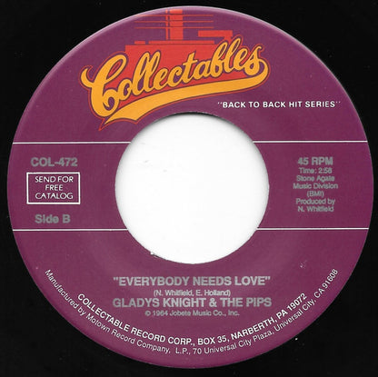 Gladys Knight And The Pips : Take Me In Your Arms And Love Me / Everybody Needs Love (7", Single, RE)