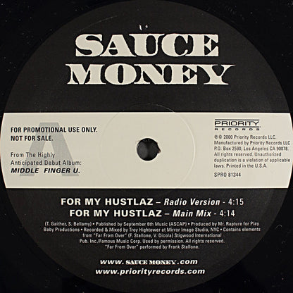 Sauce Money : For My Hustlaz (12", Single, Promo)
