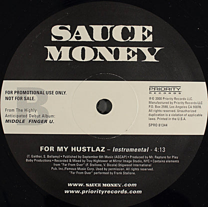 Sauce Money : For My Hustlaz (12", Single, Promo)