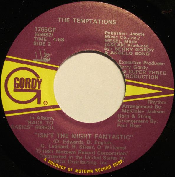 The Temptations : Treat Her Like A Lady  (7", Single)