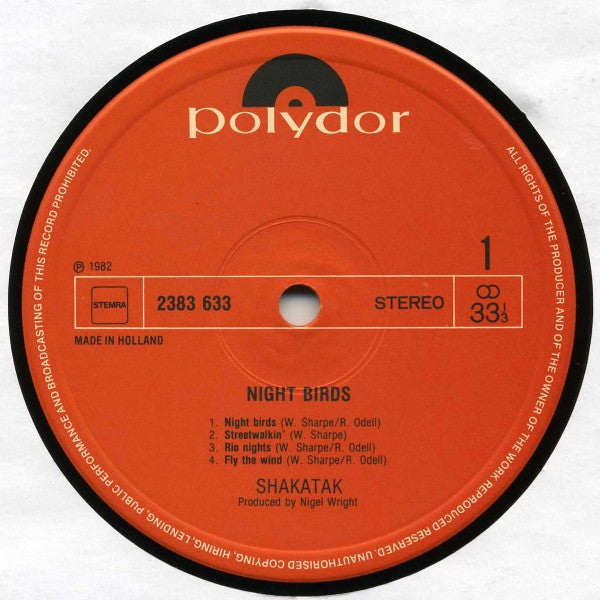 Shakatak : Night Birds (LP, Album)