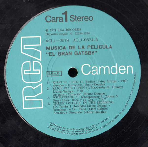 Various : Música De La Película "El Gran Gatsby" - The Great Gatsby (LP, Album)