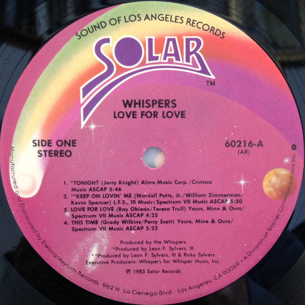 The Whispers : Love For Love (LP, Album, All)
