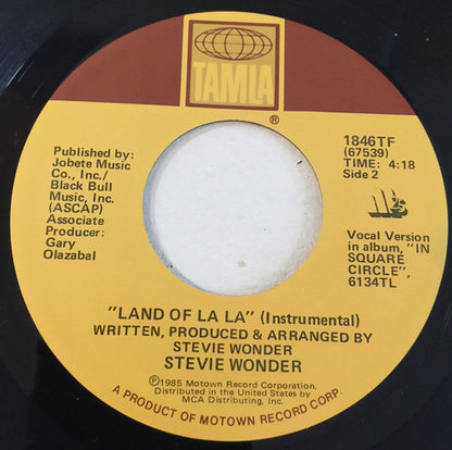 Stevie Wonder : Land Of La La (7", Single)