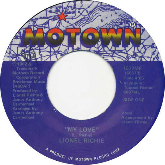 Lionel Richie : My Love / Round And Round (7", Single)