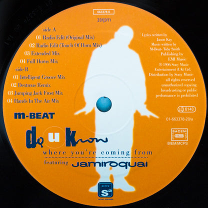 M-Beat Featuring Jamiroquai : Do U Know Where You're Coming From (12", Maxi)