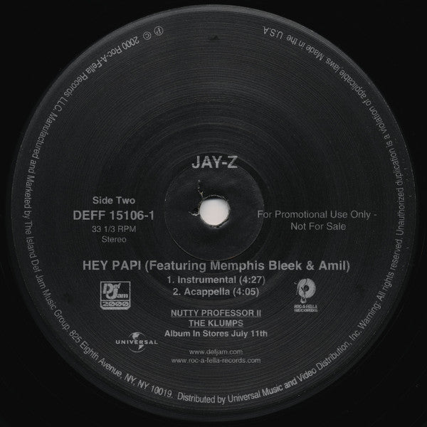 Jay-Z Featuring Memphis Bleek & Amil : Hey Papi (12", Promo)