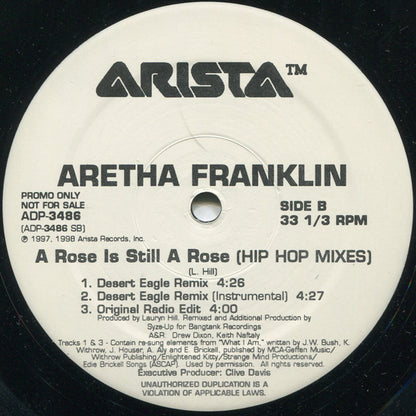 Aretha Franklin - A Rose Is Still A Rose (Hip Hop Mixes) (12", Promo)