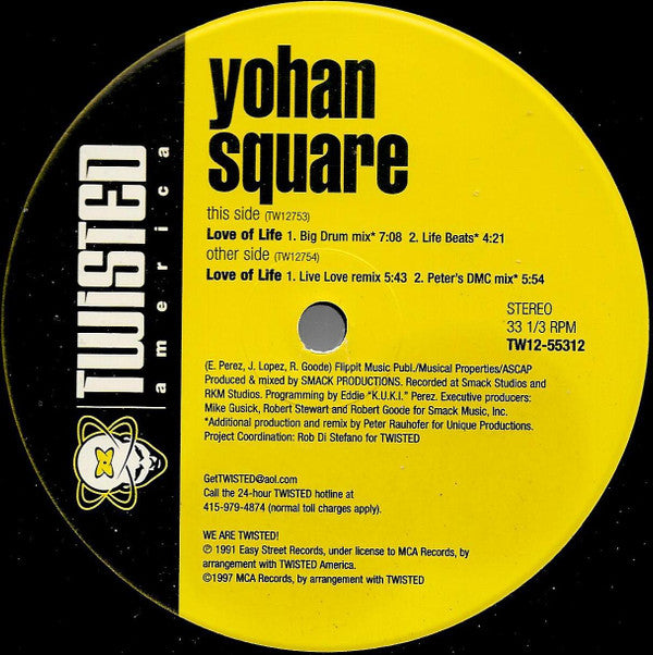Yohan Square : Love Of Life (12")