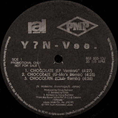Y?N-Vee.* - Chocolate (12", Single, Promo)