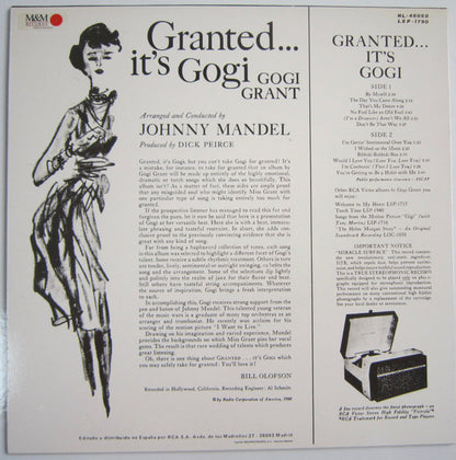 Gogi Grant : Granted It's Gogi (LP, Album, RE)