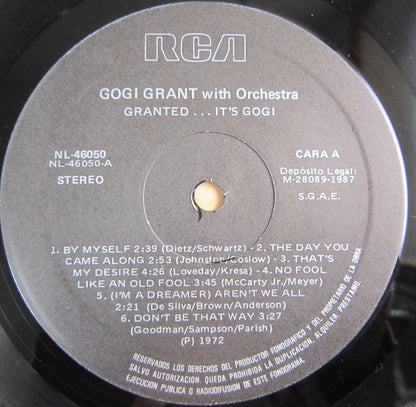 Gogi Grant : Granted It's Gogi (LP, Album, RE)