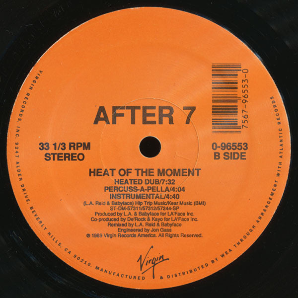 After 7 : Heat Of The Moment (12", Ora)