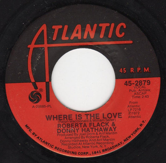 Roberta Flack & Donny Hathaway : Where Is The Love / Mood (7", PL )
