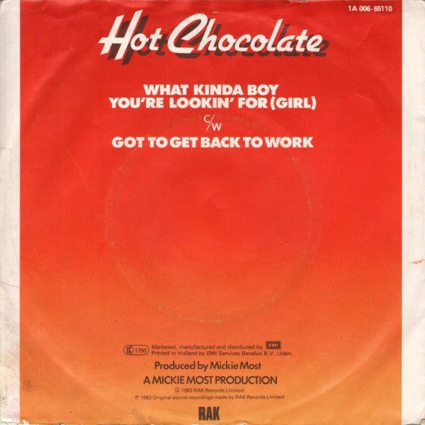 Hot Chocolate : What Kinda Boy You're Lookin' For (Girl) (7", Single)