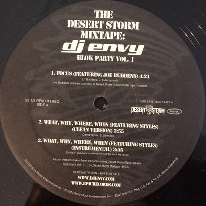 DJ Envy : The Desert Storm Mixtape: Blok Party Vol.1 (12")