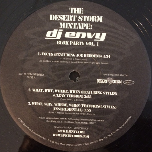 DJ Envy : The Desert Storm Mixtape: Blok Party Vol.1 (12")