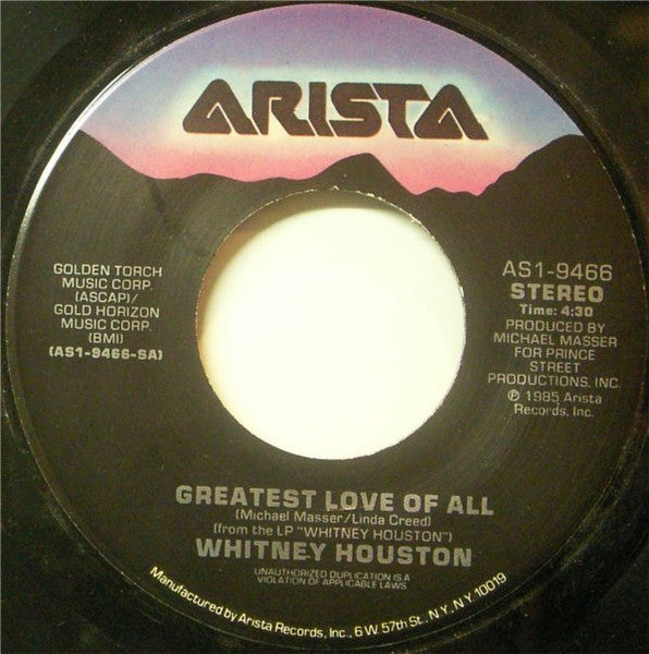 Whitney Houston : Greatest Love Of All (7")