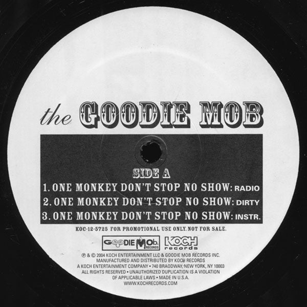 Goodie Mob - One Monkey Don't Stop No Show (12", Promo)