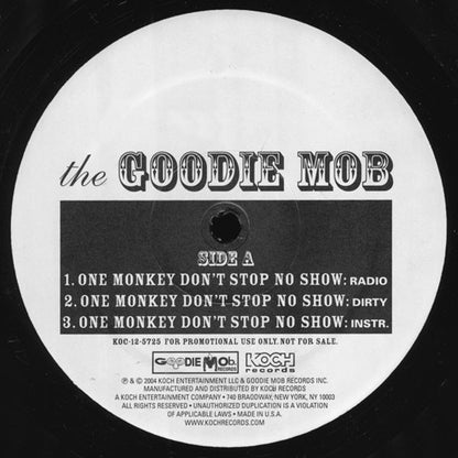 Goodie Mob - One Monkey Don't Stop No Show (12", Promo)