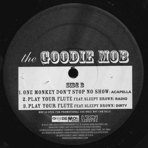 Goodie Mob - One Monkey Don't Stop No Show (12", Promo)