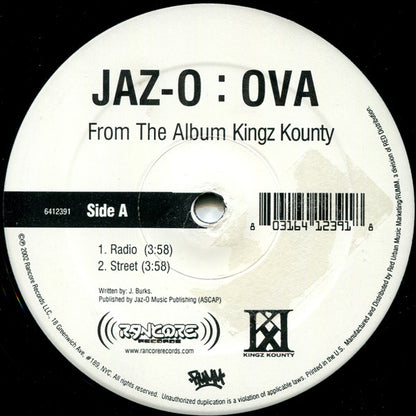 Jaz-O : Ova (12", Promo)
